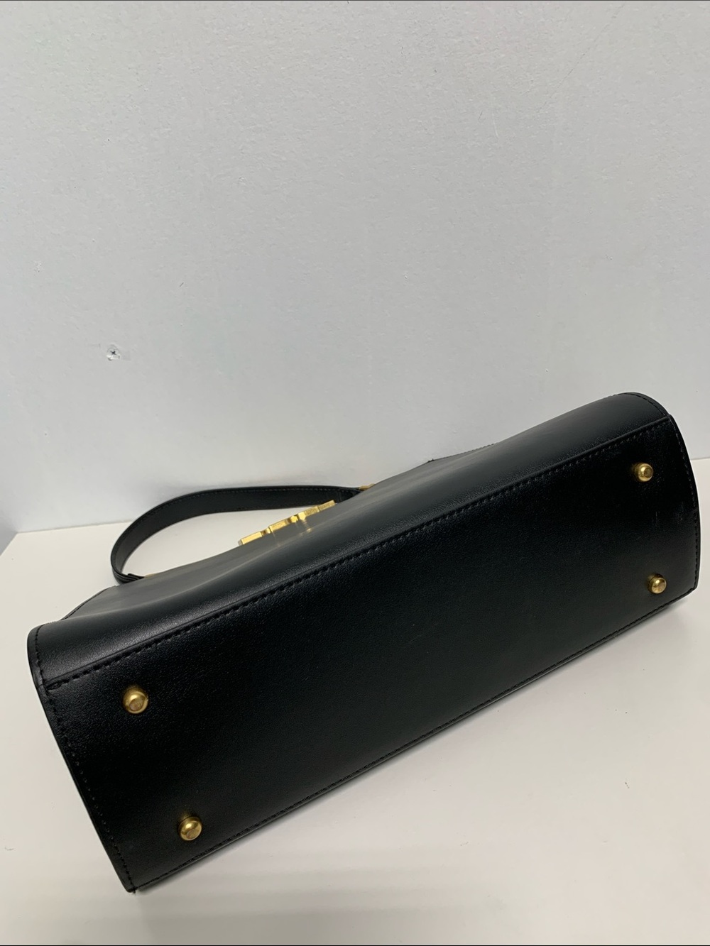 Tory Burch Black Leather Satchel with Gold Hardware - Picture 7 of 12